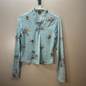 Sunsense Jamie Sadock Womens XS 1/4 Zip Golf Top Long Sleeve Floral Cropped